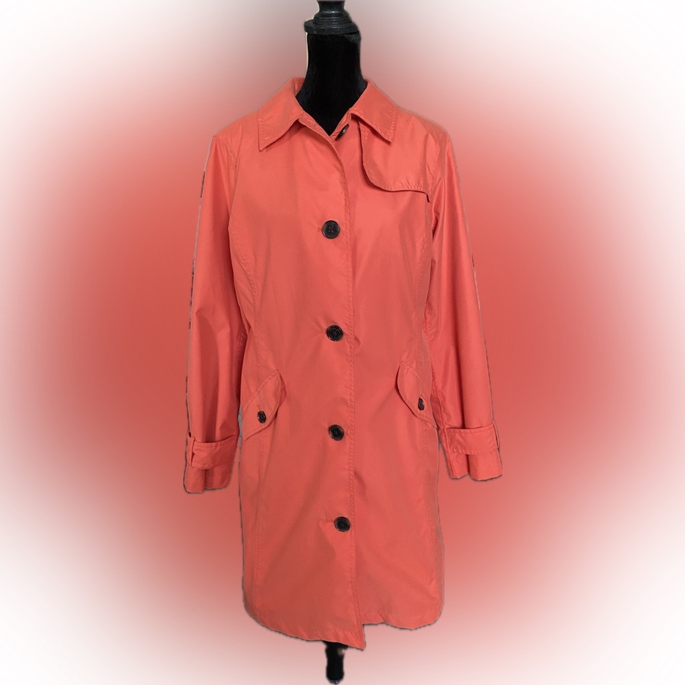 Lands End Trench Rain Coat - Size Small - EUC